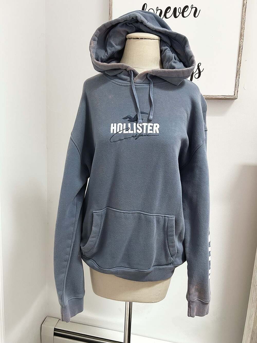 Hollister California Blue Pullover Hoodie with Logo